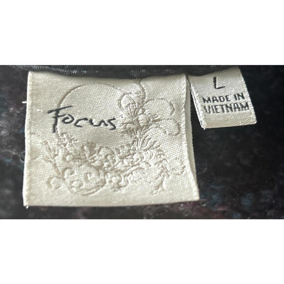 Focus Wool Blend Button Front Chevron Cardigan Sweater Collar - Sz L CottageCore - Picture 7 of 9